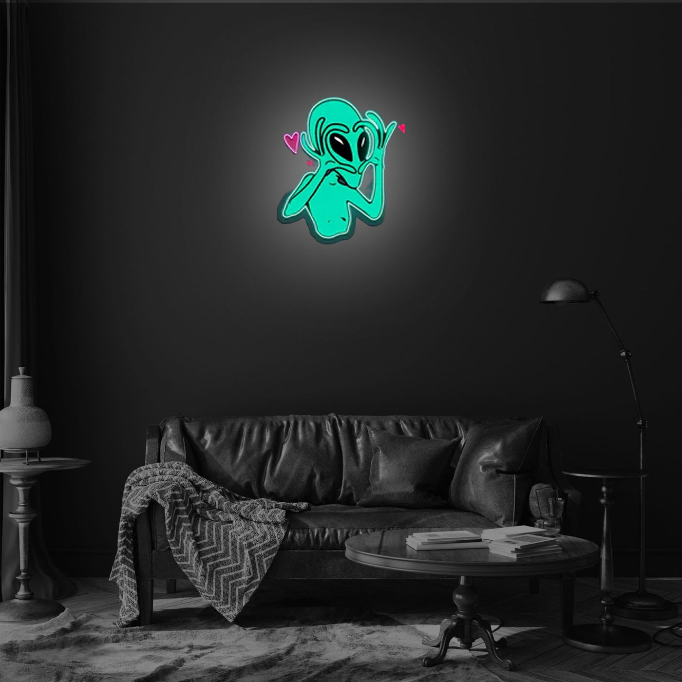 Alien Heart Neon Artwork