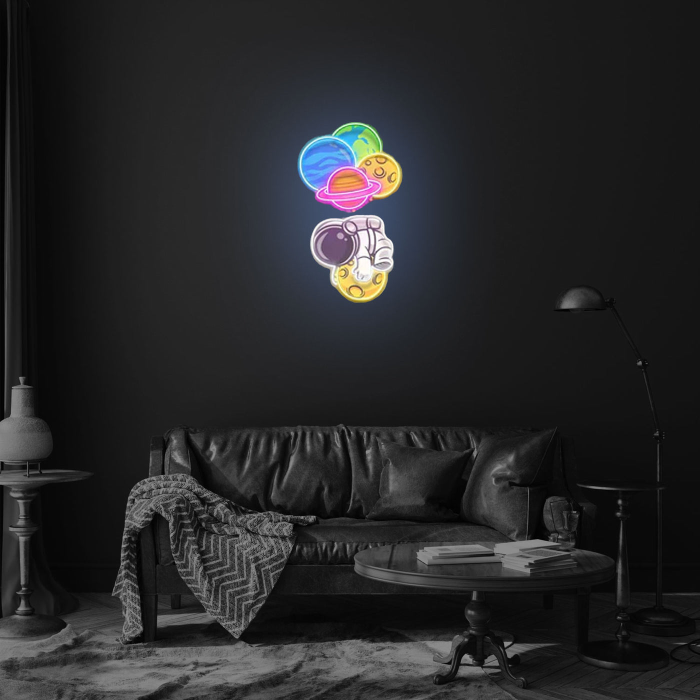 Astronaut with Planet Balloons Pop Art