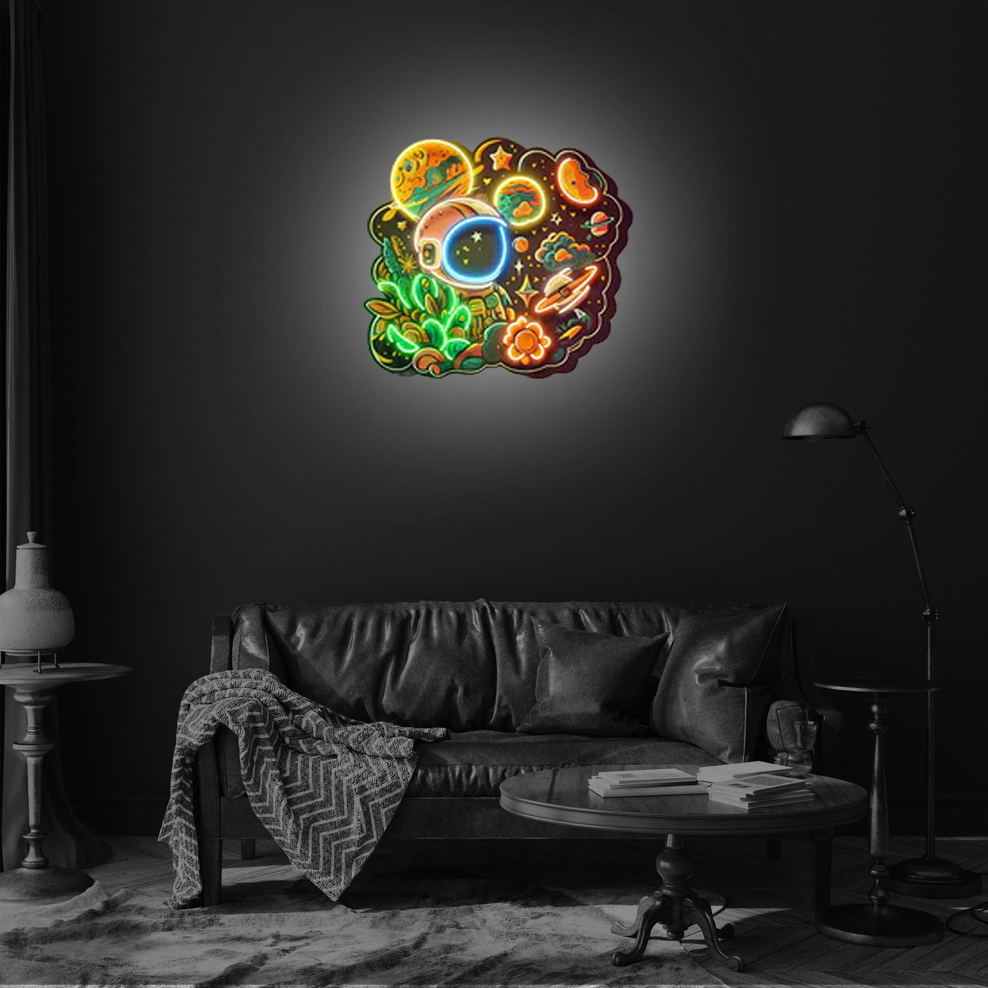 Astronaut Plant Universe LED Neon Sign Light Pop Art
