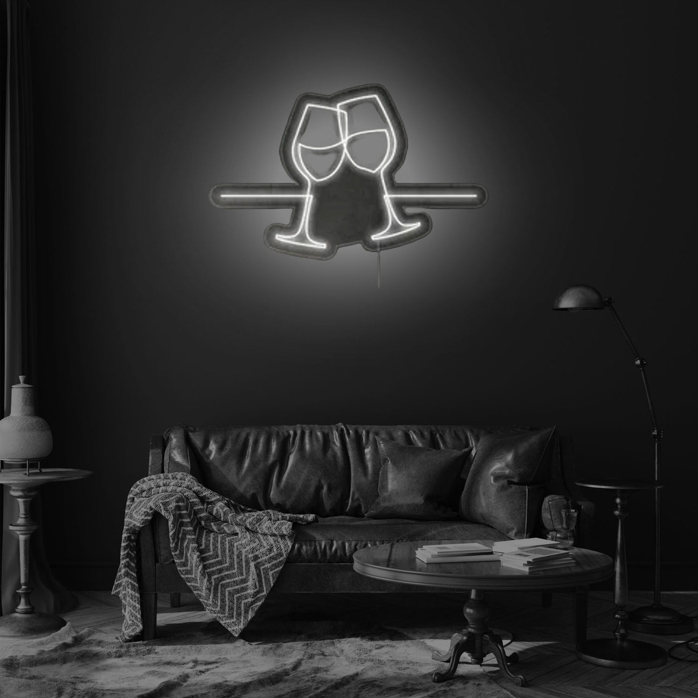 Clink Glasses Neon Sign