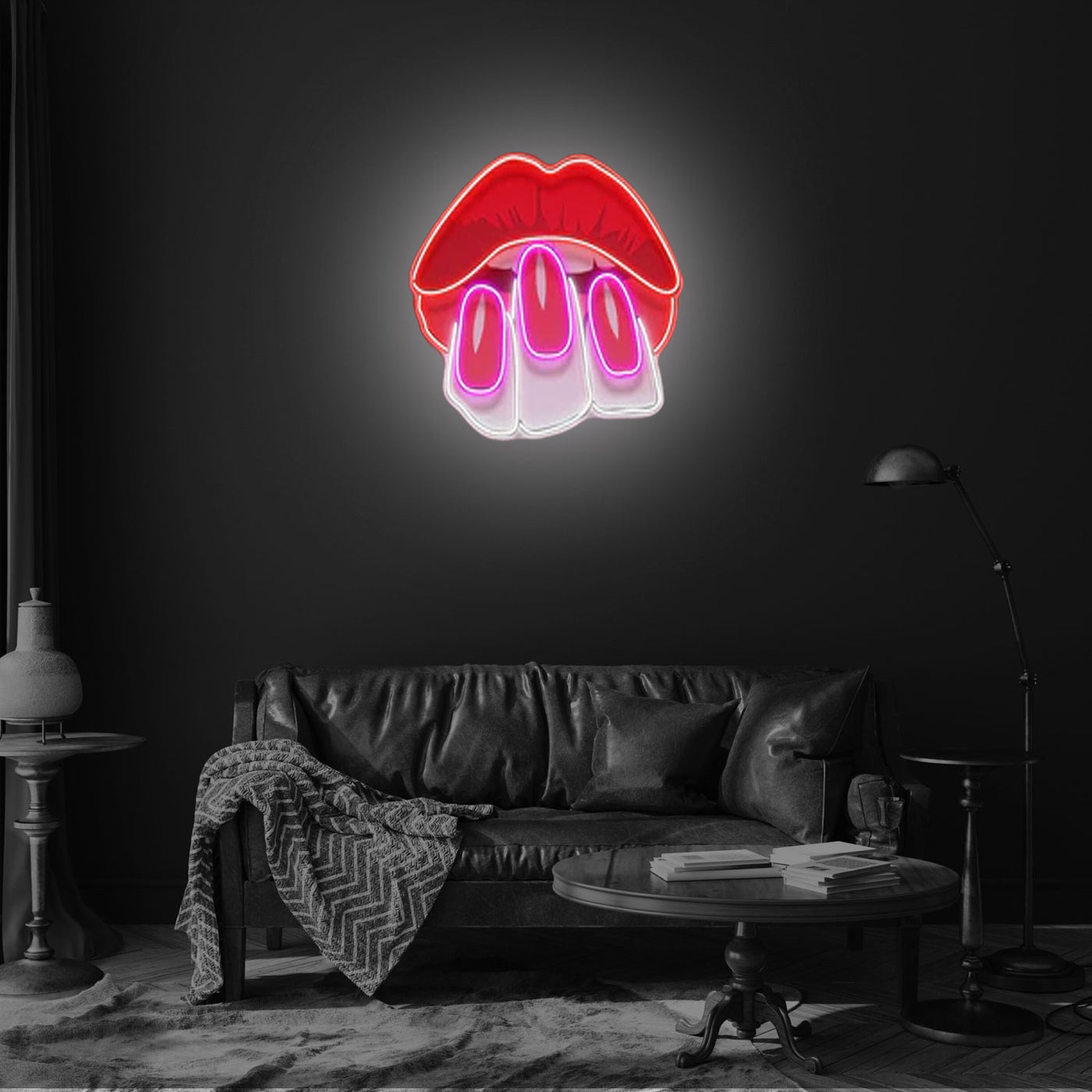 Sexy Hands on Lips LED Neon Sign Light Pop Art