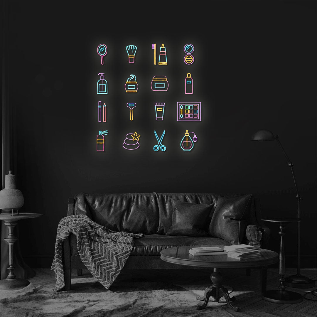 Neon Beauty Icons - Cosmetic Collection