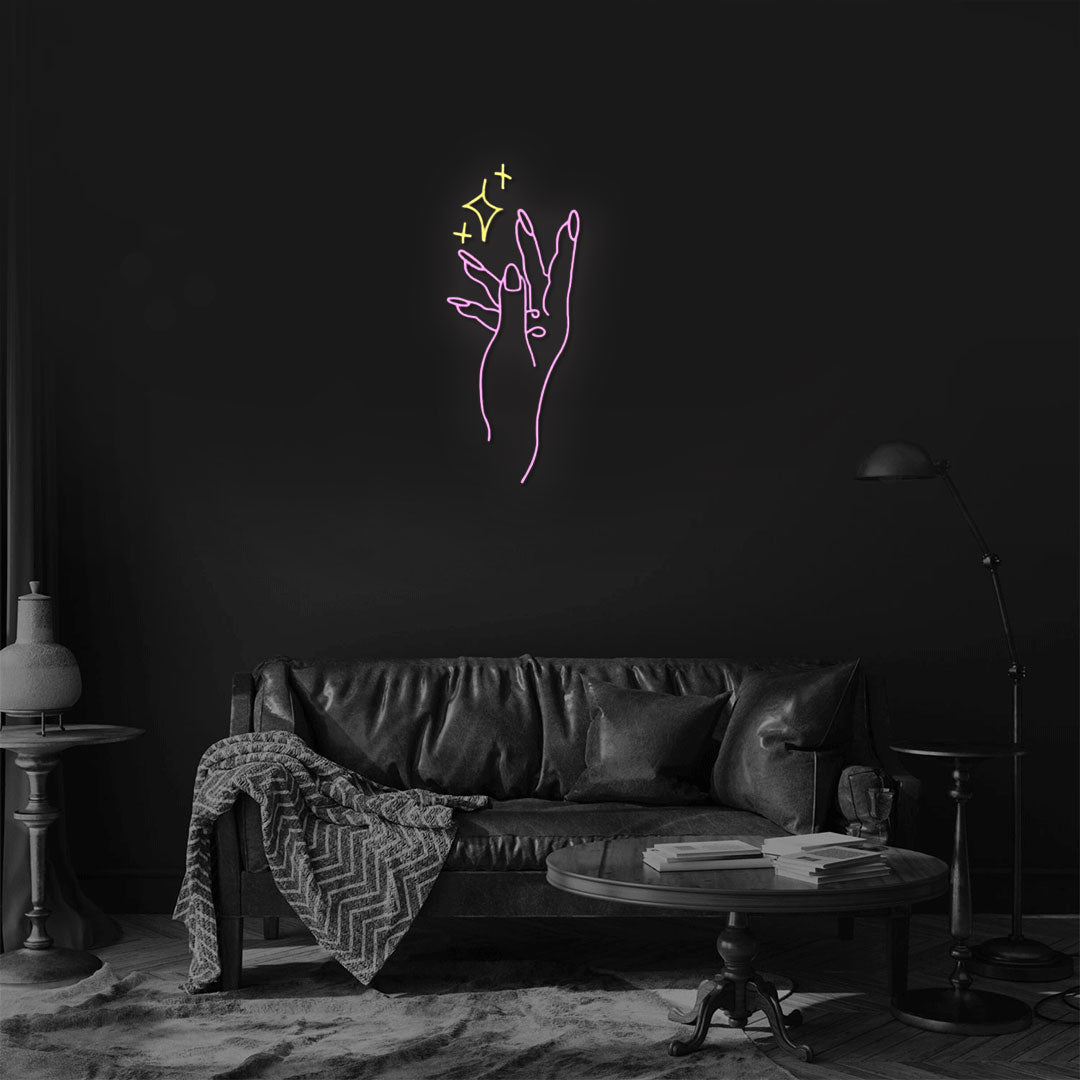 Finger Star Neon Sign