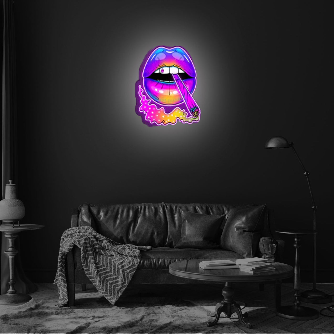 Magic Lip Neon Sign x Acrylic Artwork