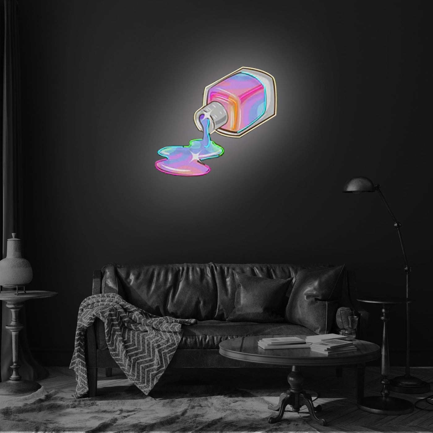 Nail Polish Spilling LED Neon Sign Light Pop Art