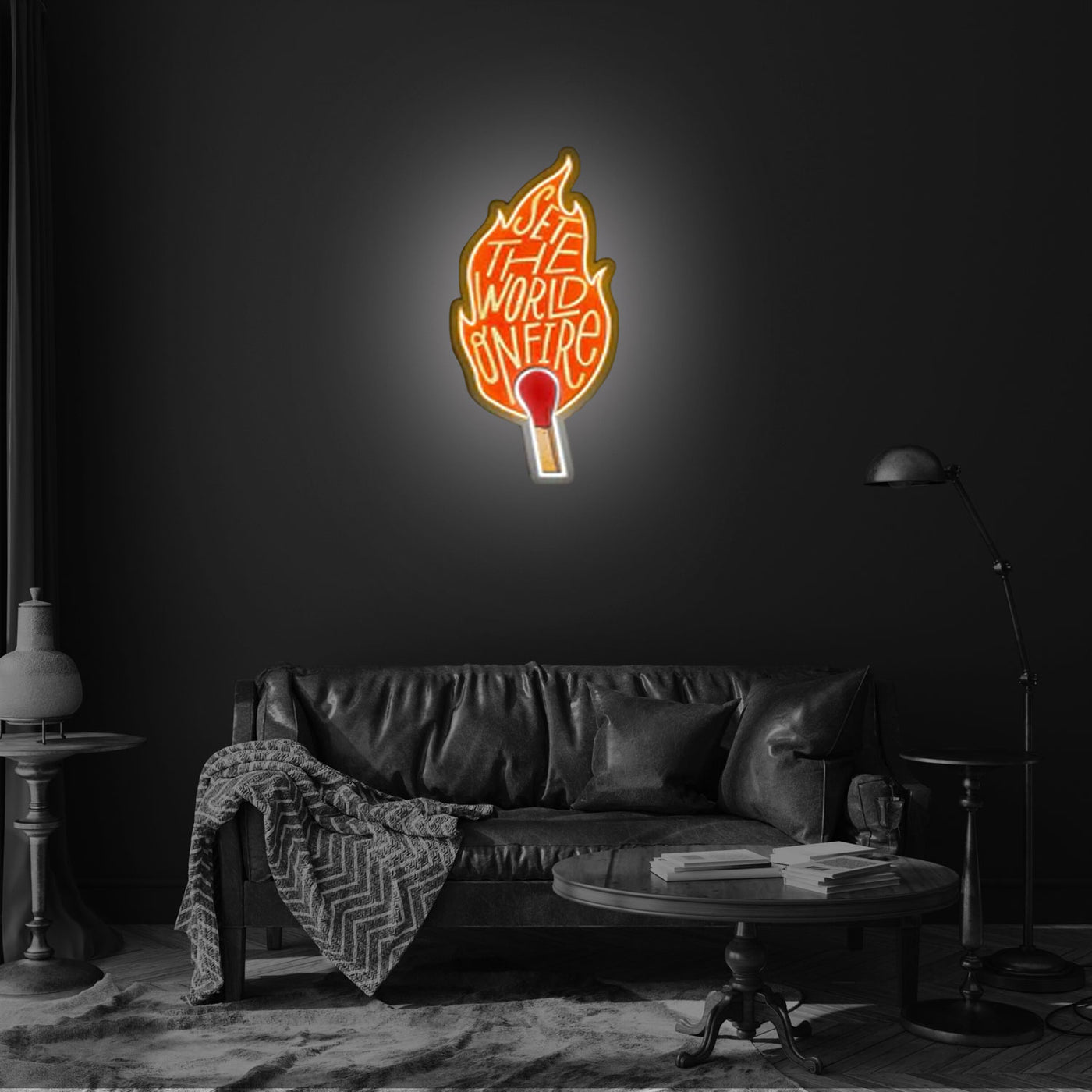 Set The World On Fire Neon Sign x Acrylic Artwork