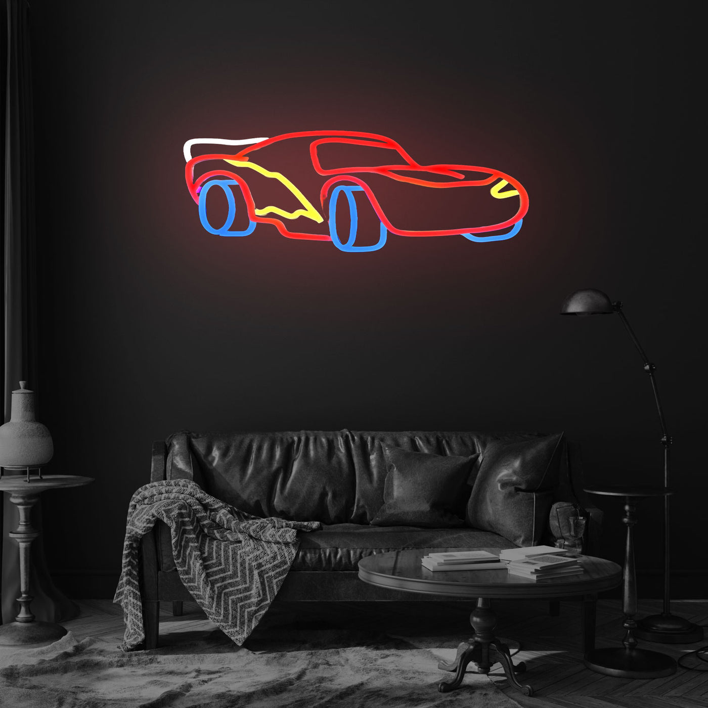 Car Neon Sign for Wall Decor Dimmable Racing Car Neon Sign
