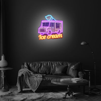 Ice Cream Bus Led Neon Acrylic Artwork