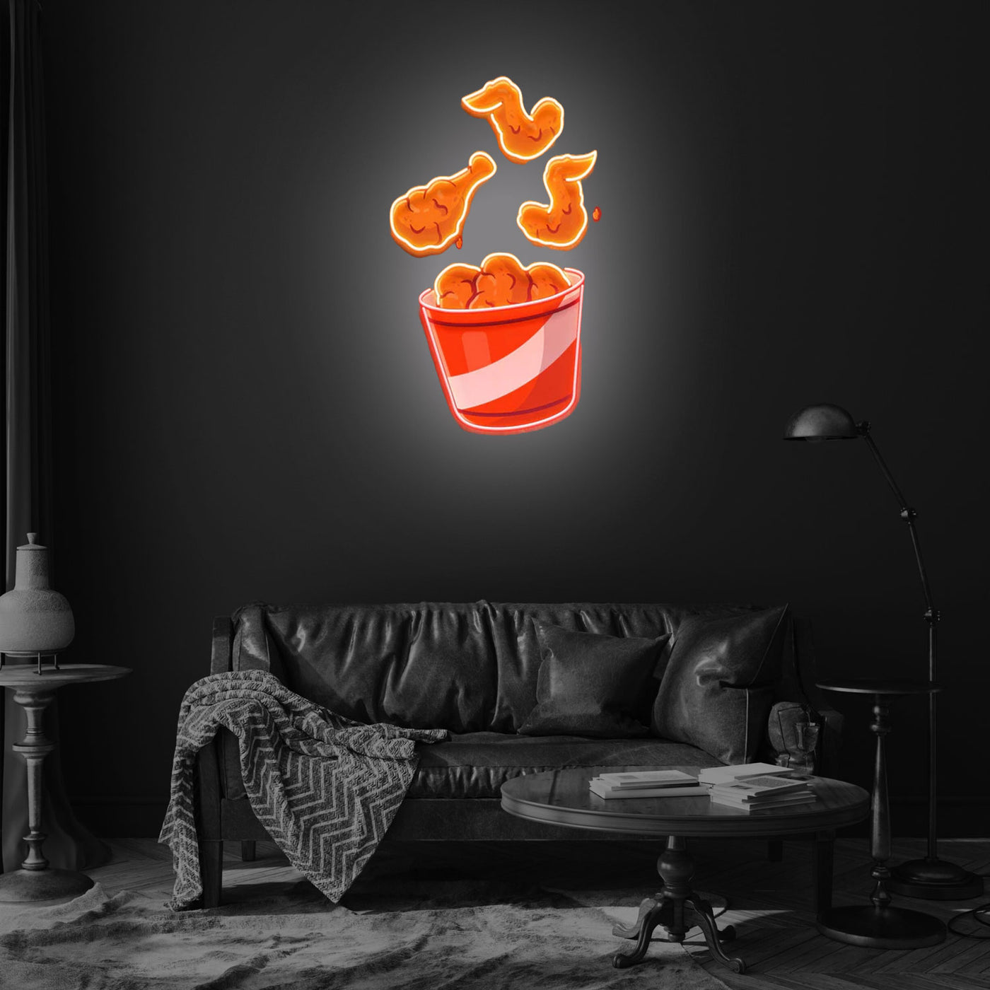 Flying Fried Chicken LED Neon Sign Light Pop Art