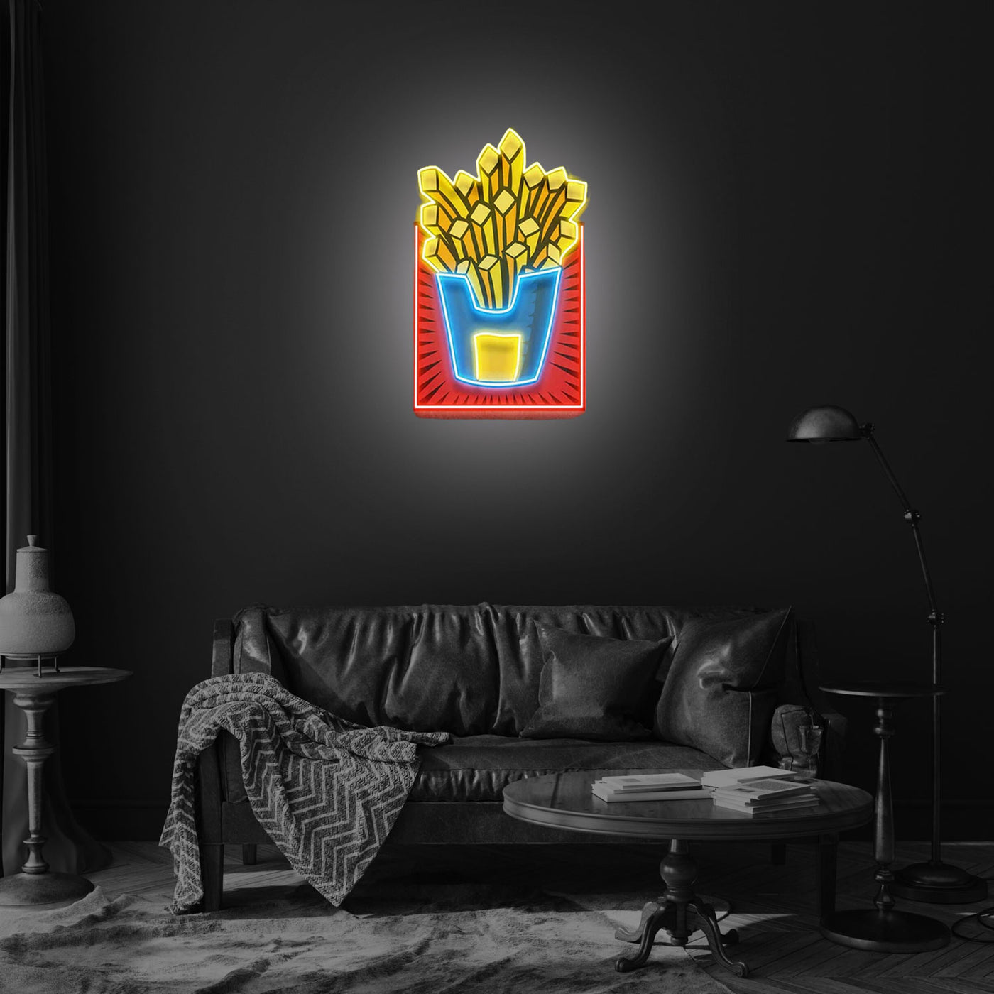 French Fries Led Neon Acrylic Artwork