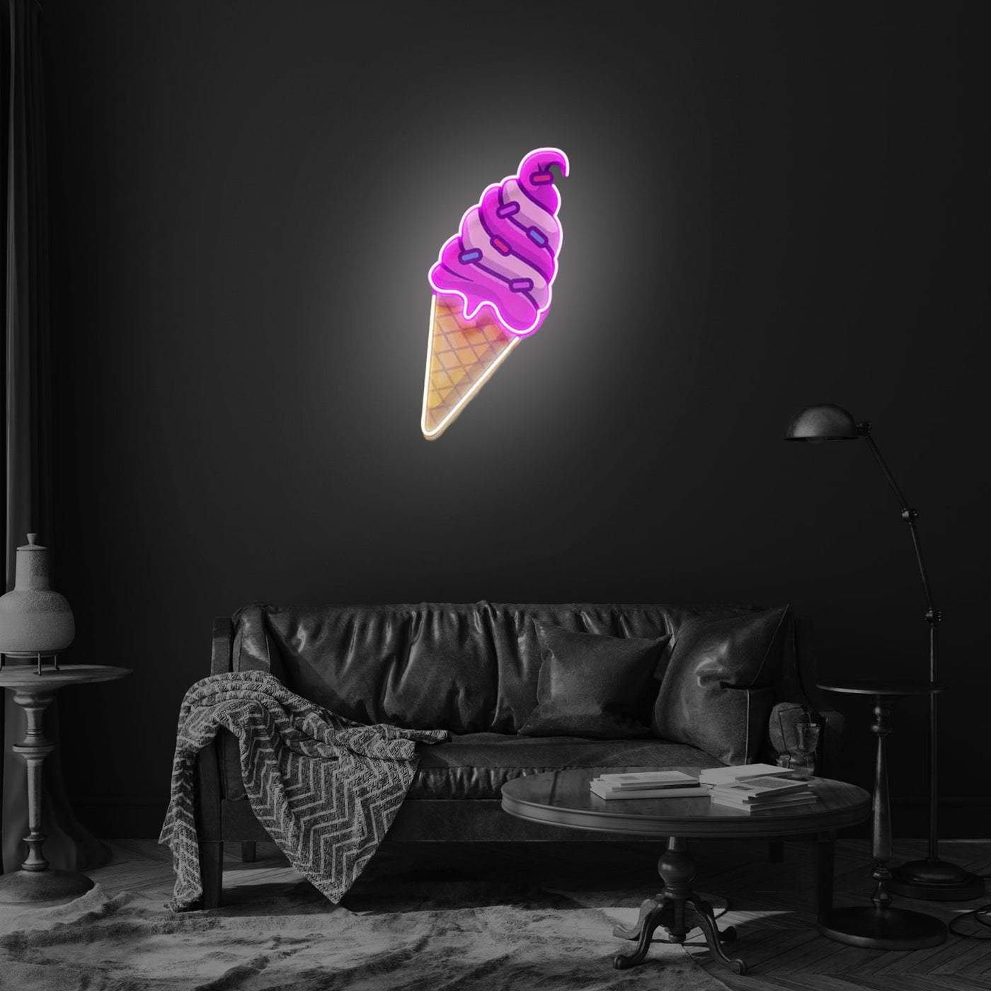 Ice Cream Cone Led Neon Acrylic Artwork