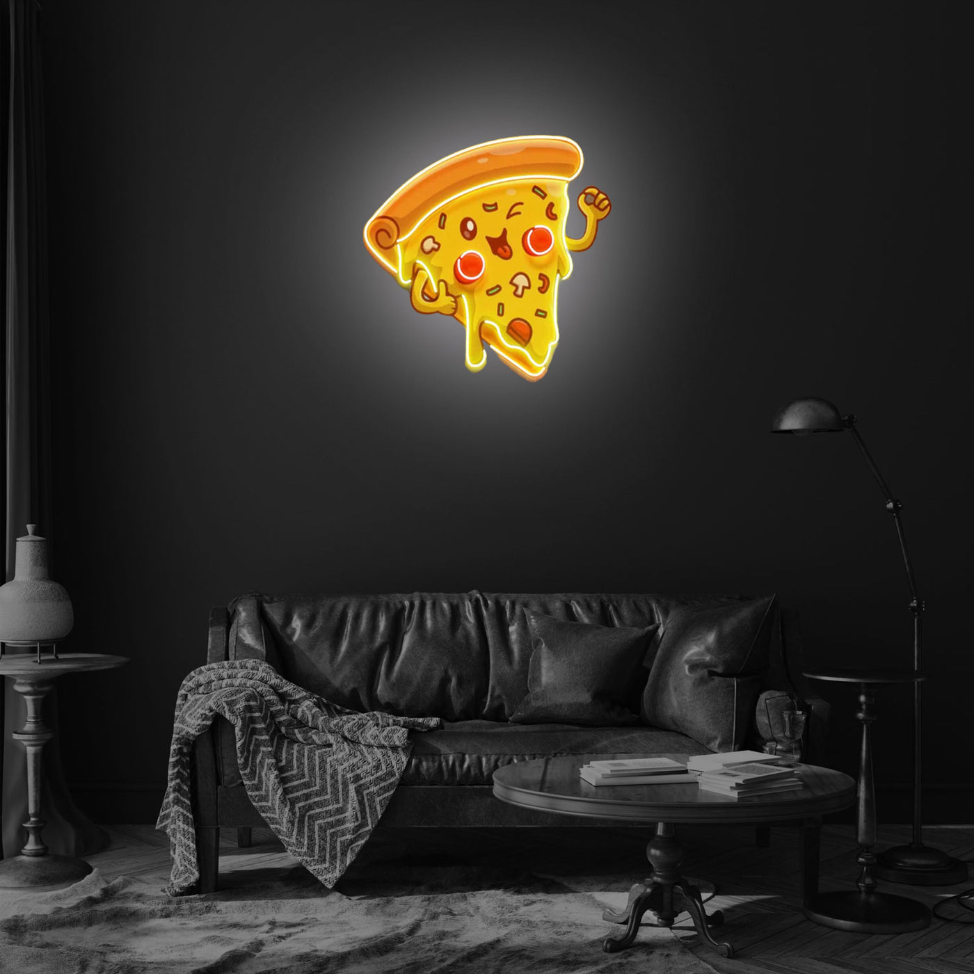 Pizza Slice LED Neon Sign – Vibrant Light-Up Neon Wall Ar