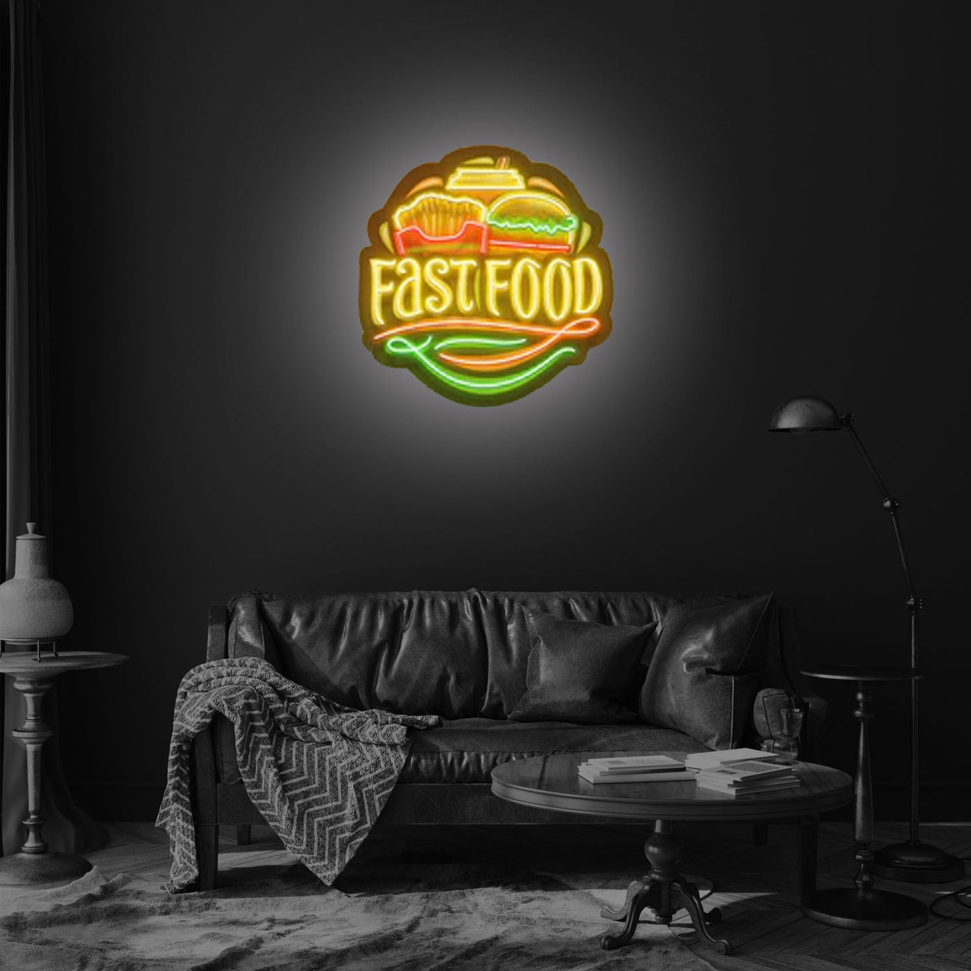 Pizza Burger Coke Artwork Led Neon Sign Light