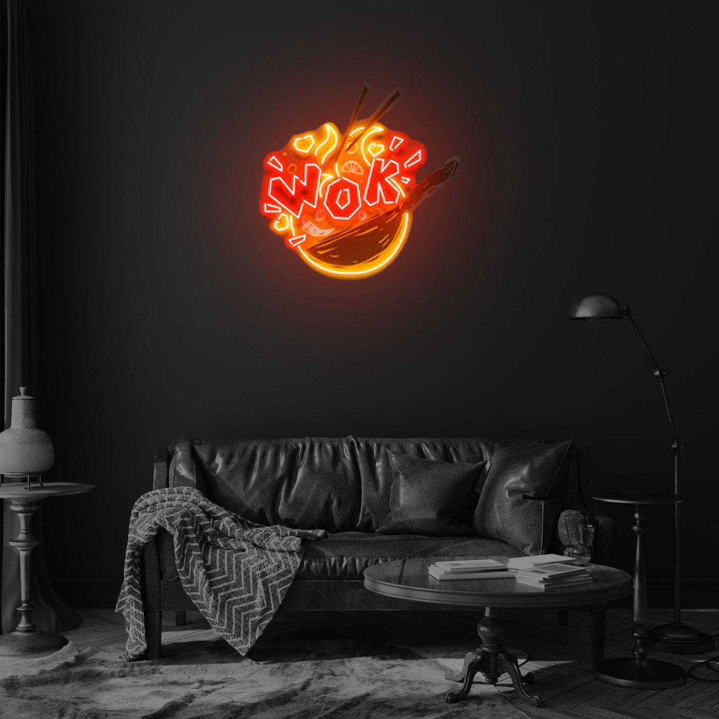 Wok led neon sign, Frying pan neon sign