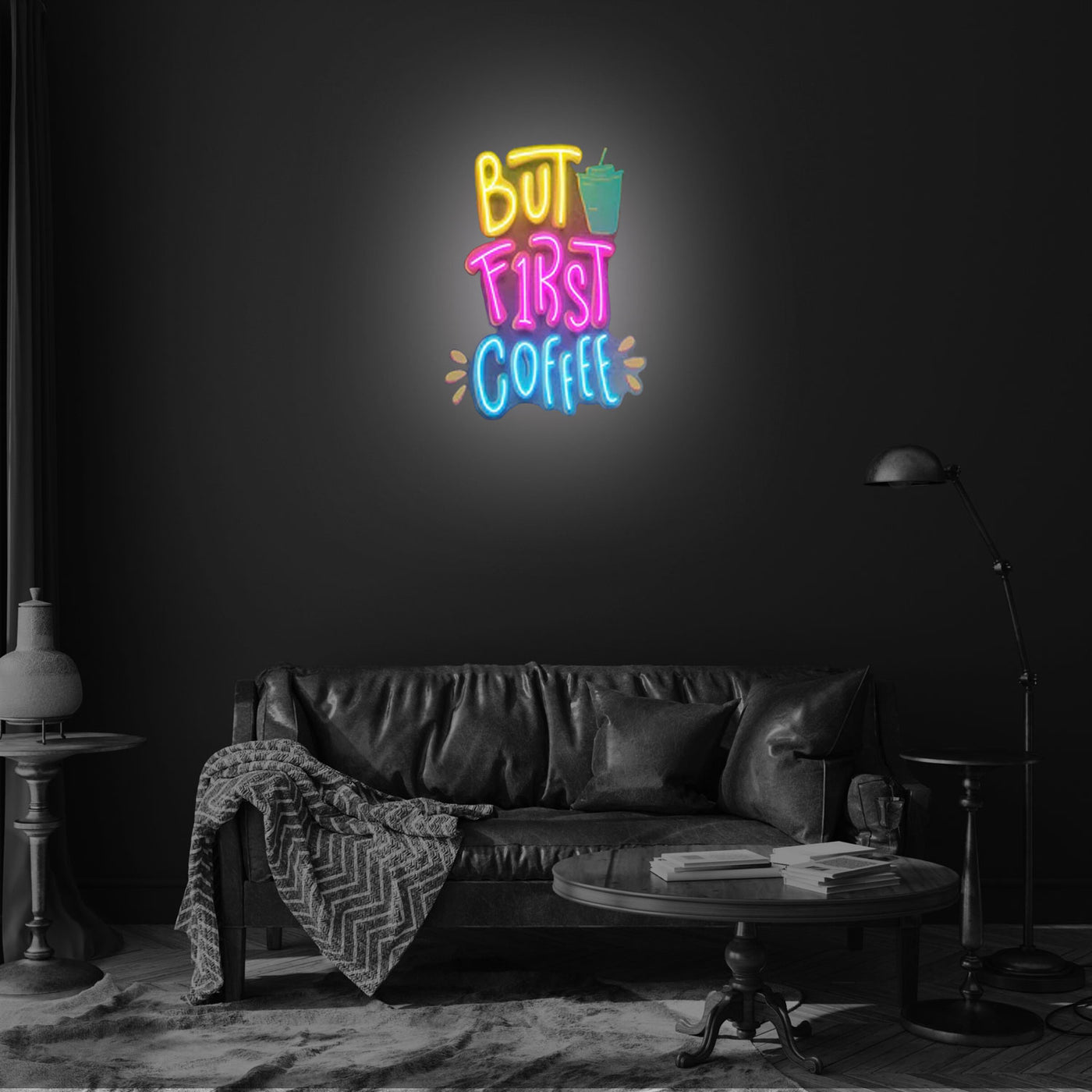 But First Coffee LED Neon Sign Light Pop Art