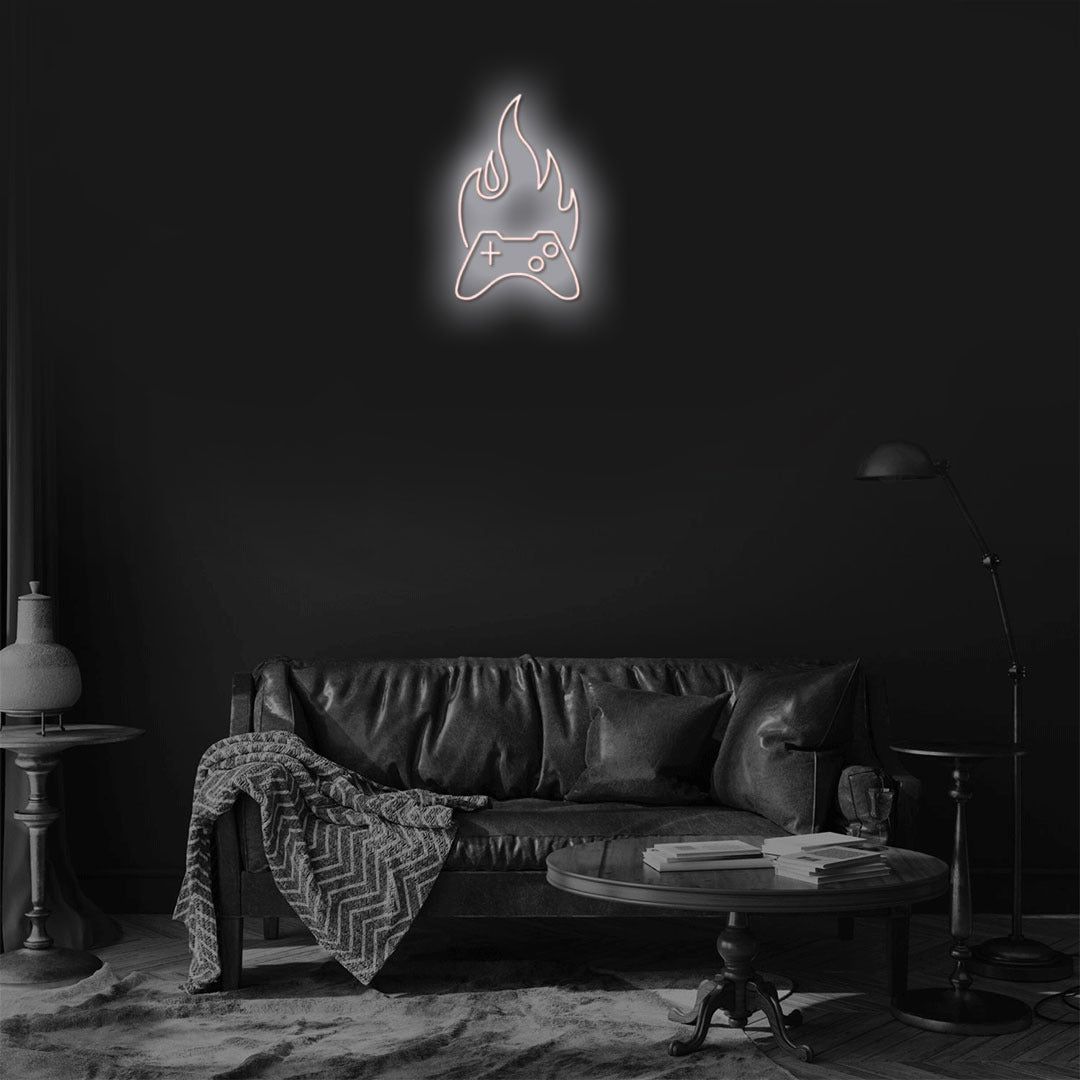 Fire Game Controller Neon Sign