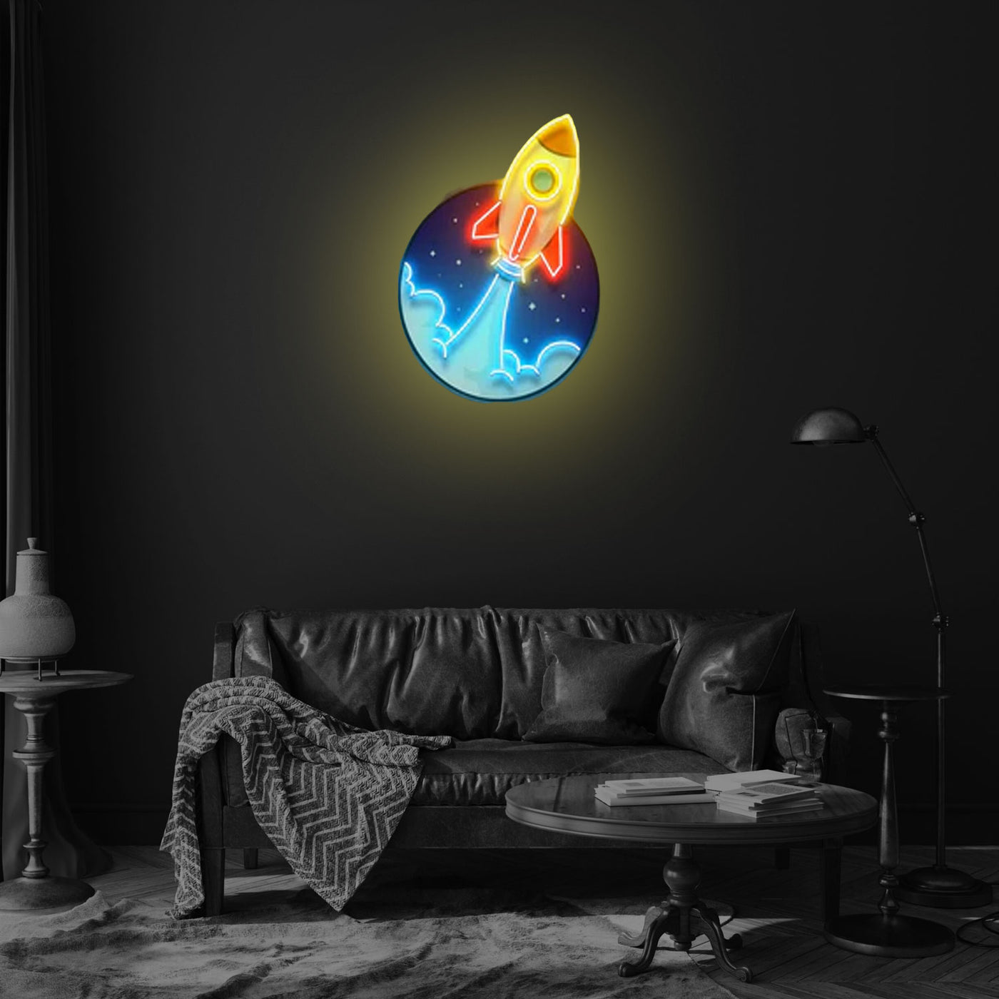 Rocket Launching Universe LED Neon
