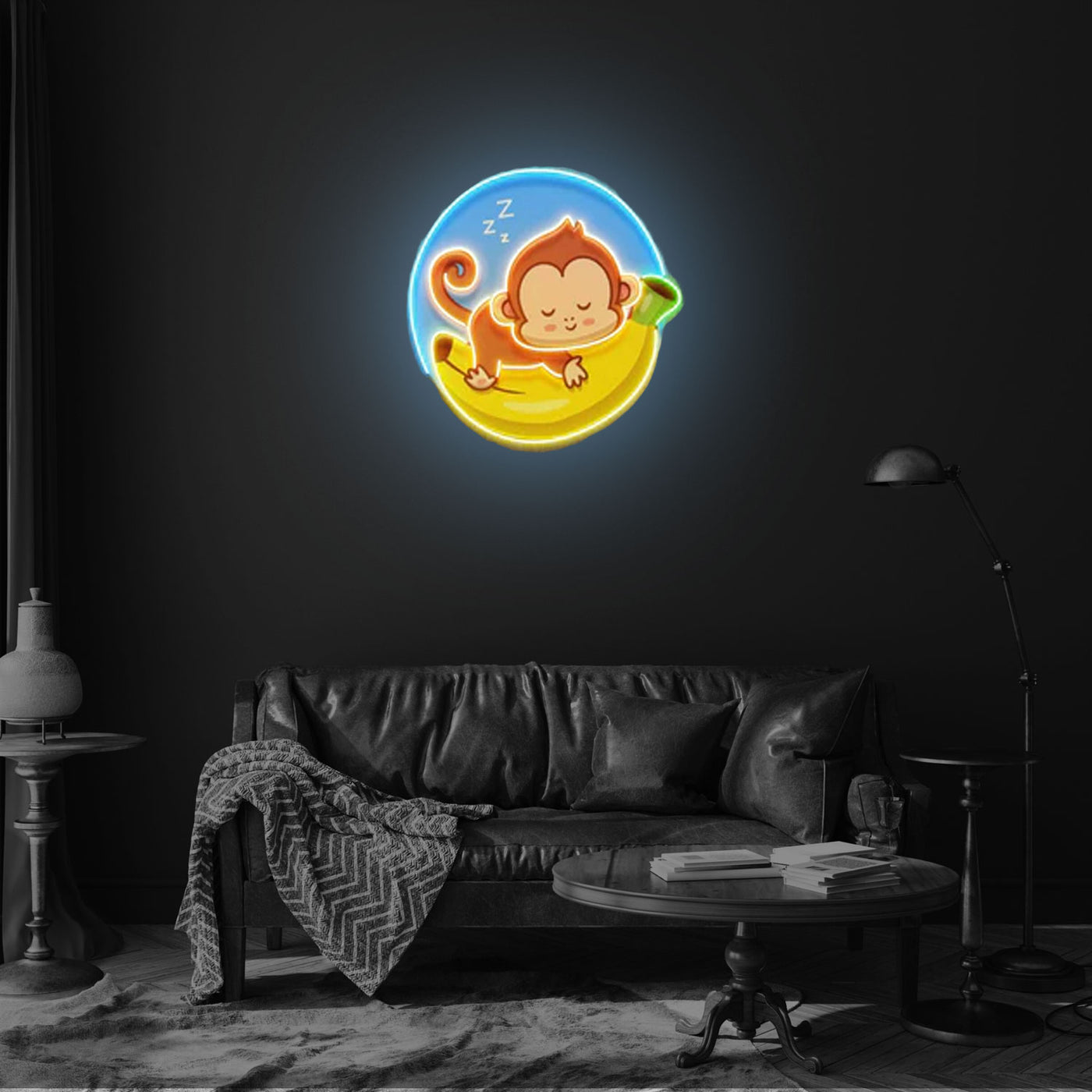 Sleeping Monkey Led Neon Acrylic Artwork