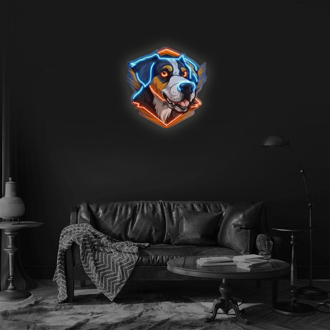 Dog Mascot Pop Art Neon Sign