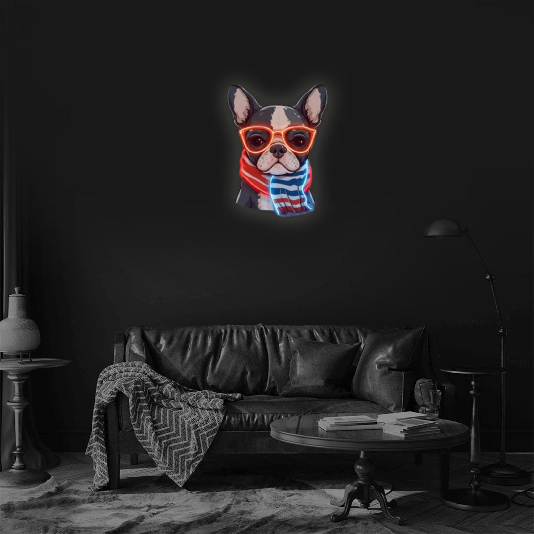 Dog Glass Pop Art Neon Sign