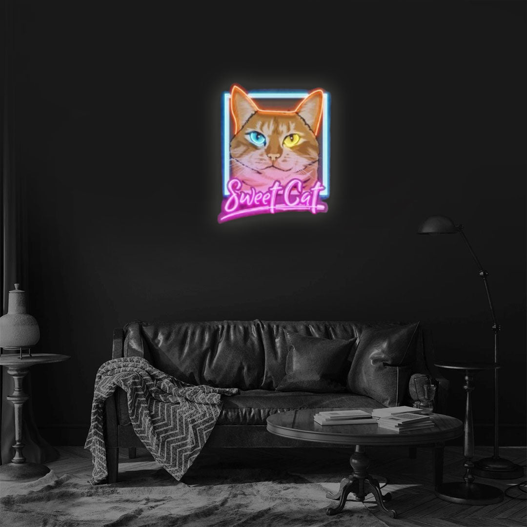 Sweet Cat Pop Art Neon Sign