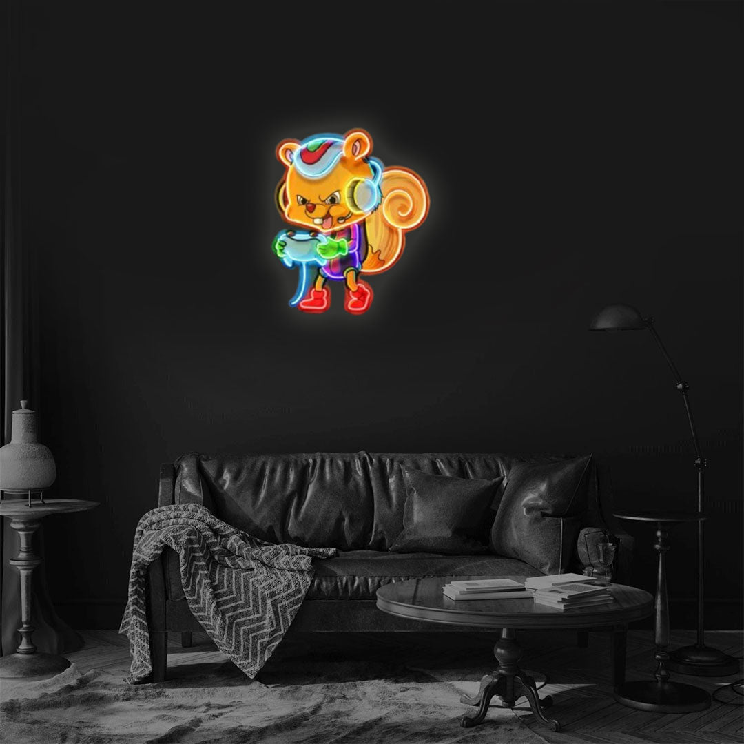 The Gamers Squirrel Esport LED Neon Sign Light Pop Art