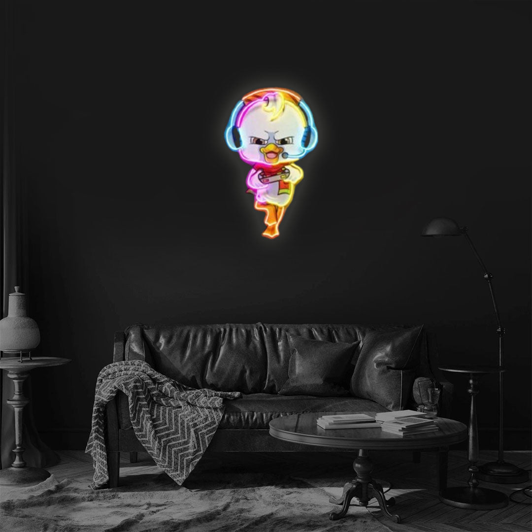 The Gamers Duck Esport Pop Art Neon Sign