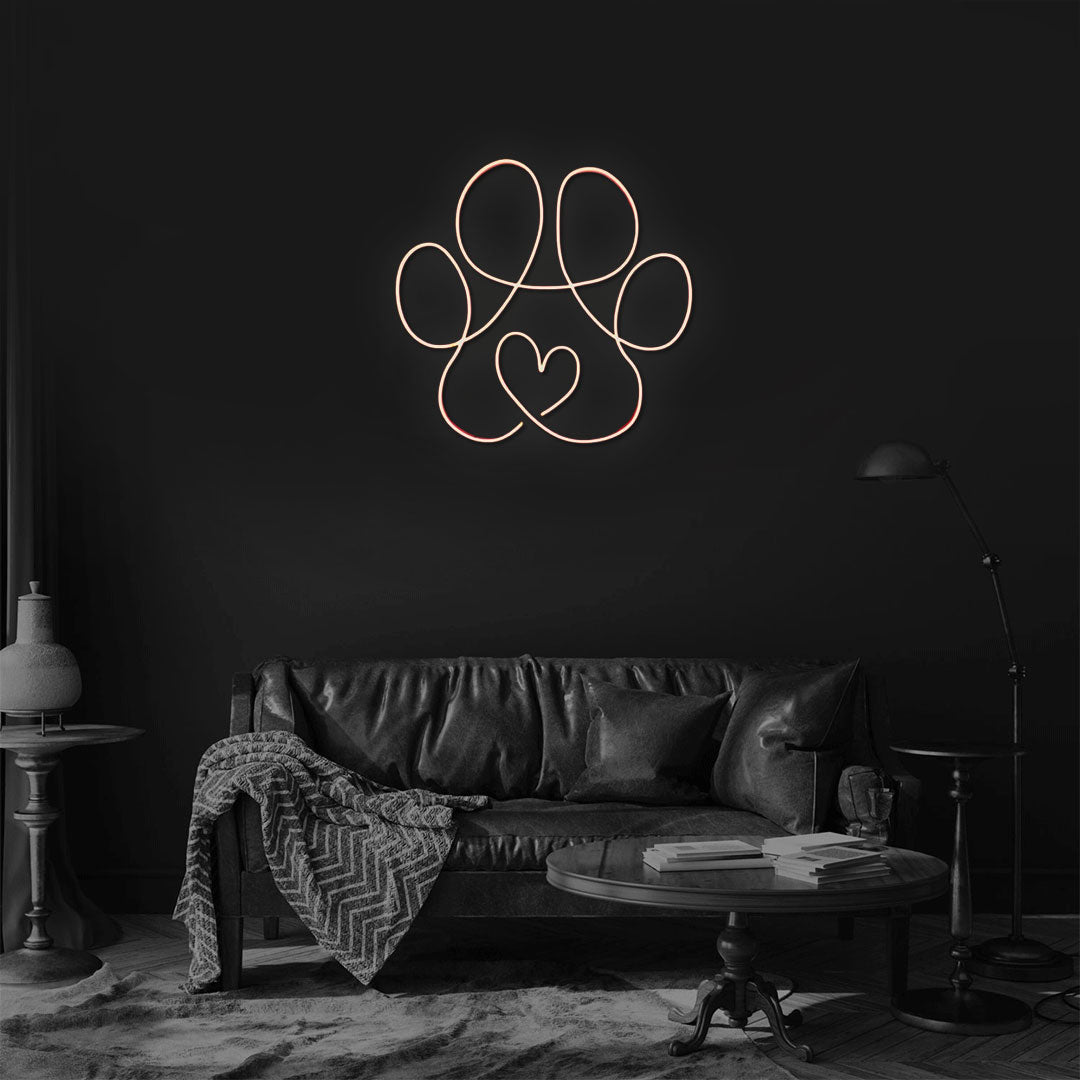 Dog Paw Print Neon Sign