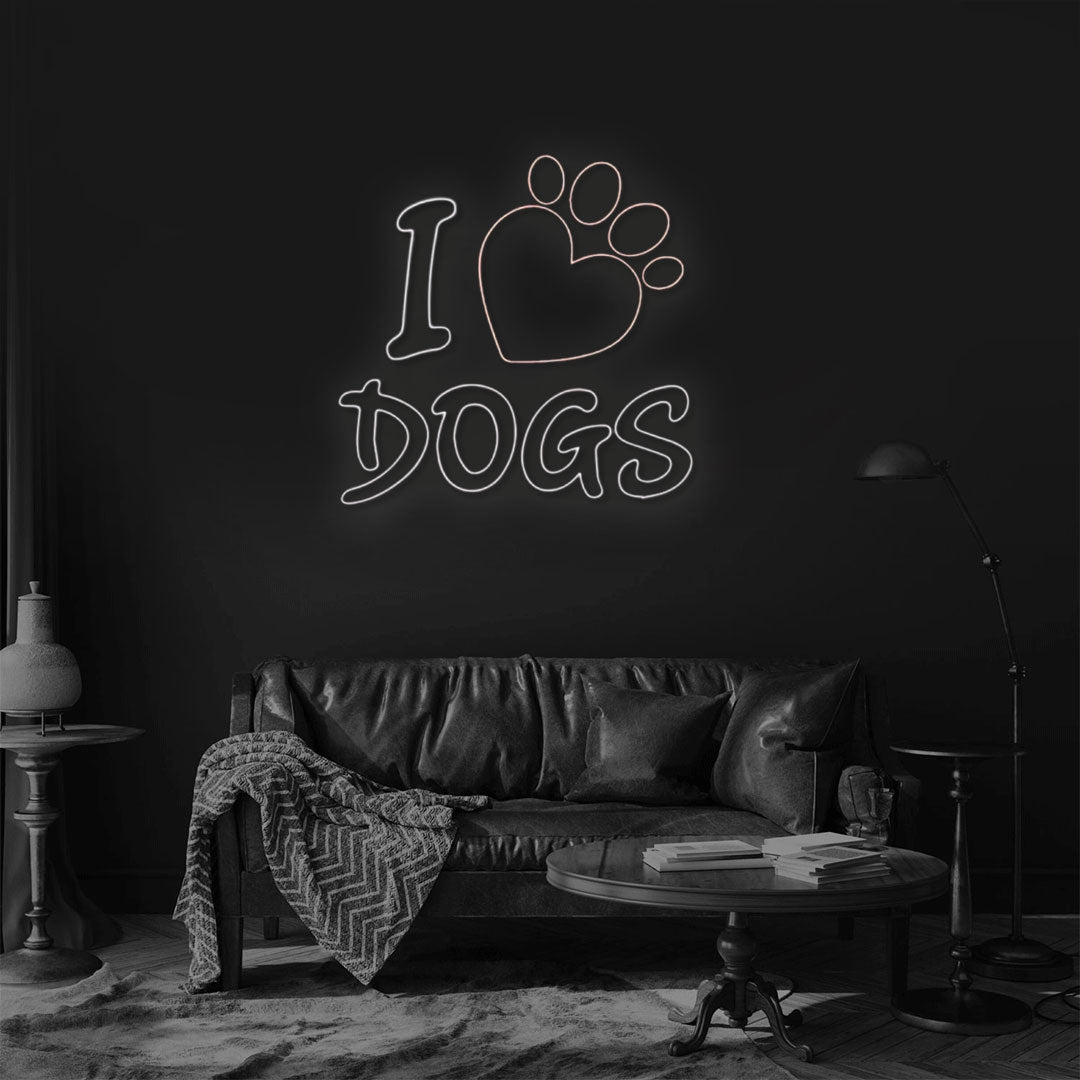 I Love Dogs Neon Sign