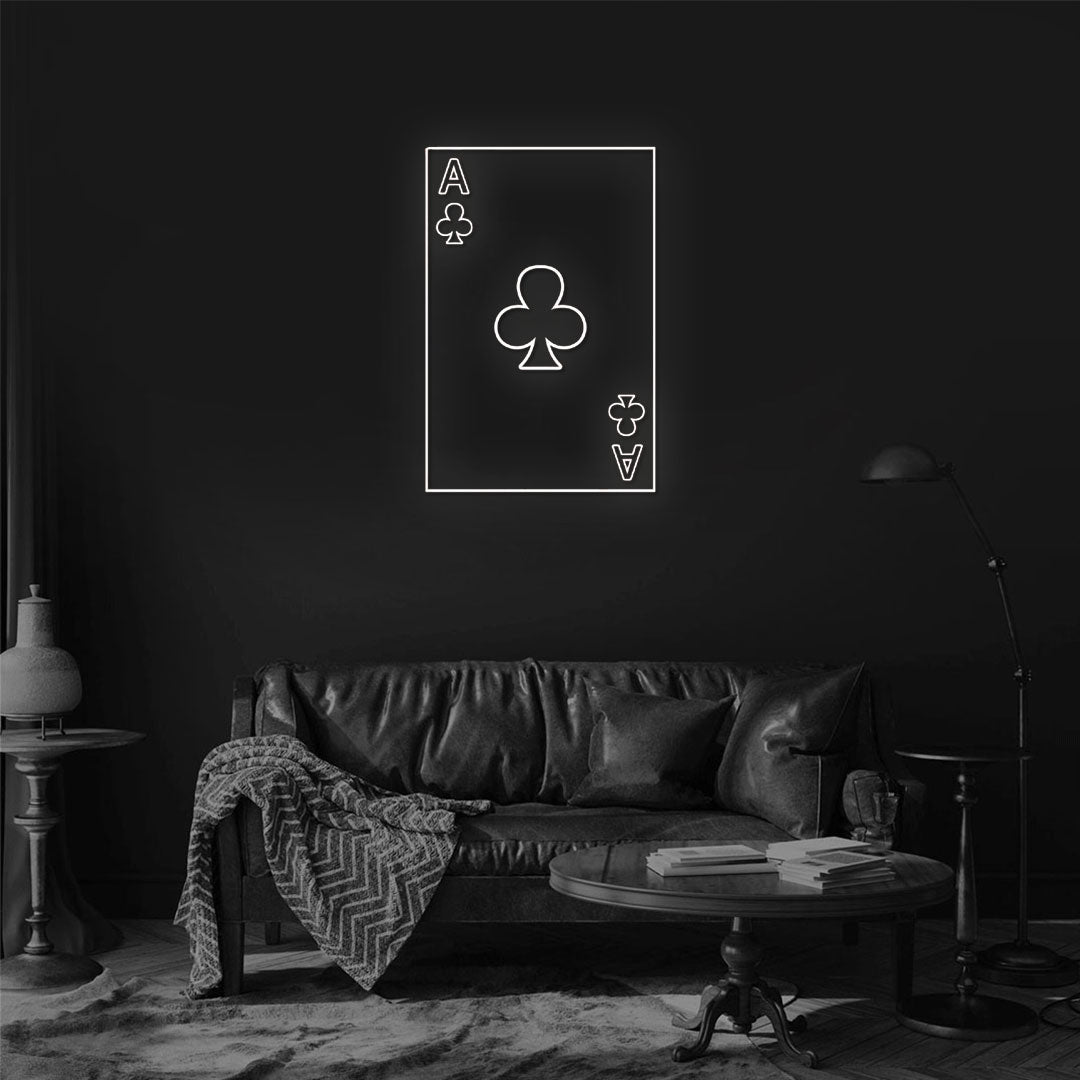 Ace of Clubs Card Neon Sign