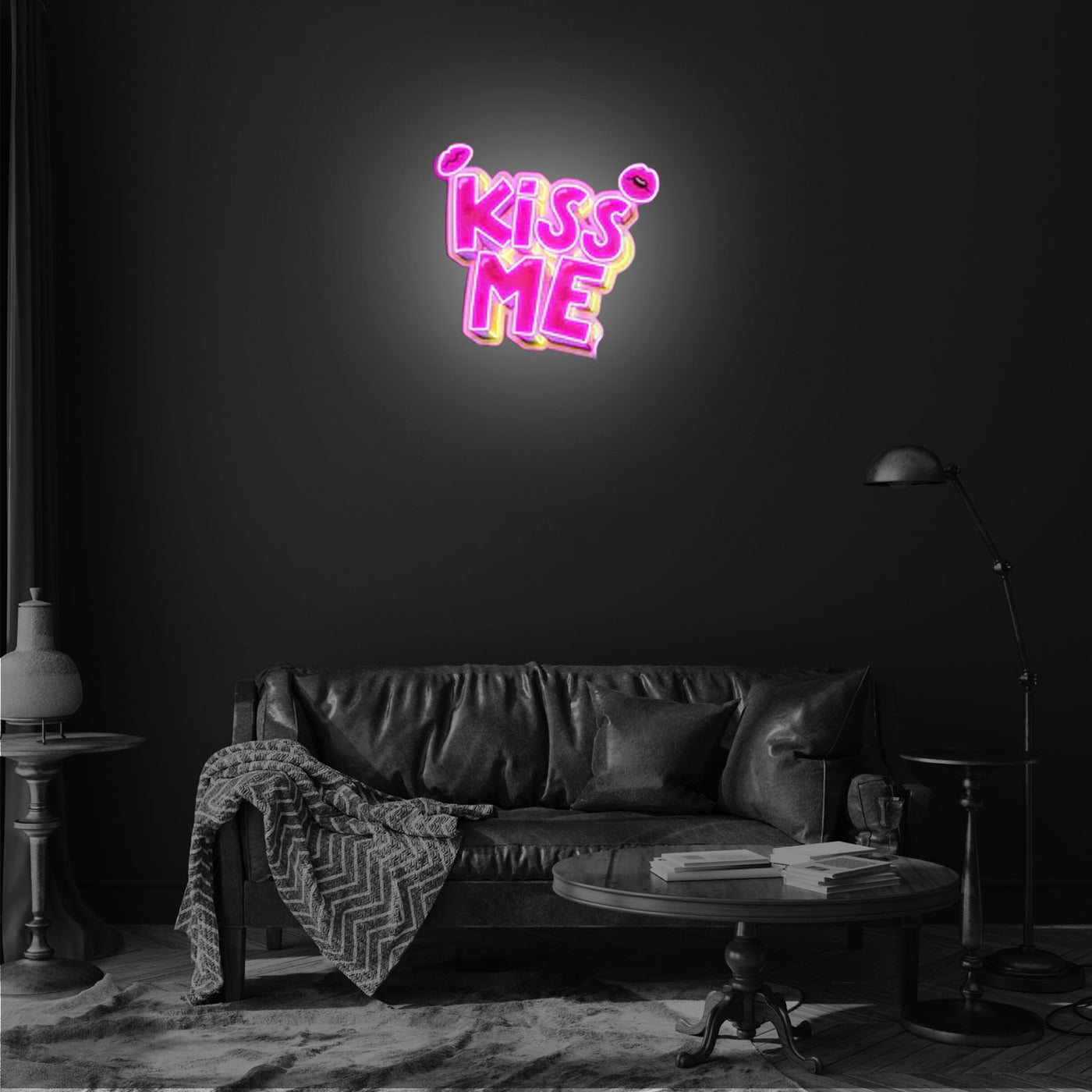 Kiss Me Led Neon Acrylic Artwork