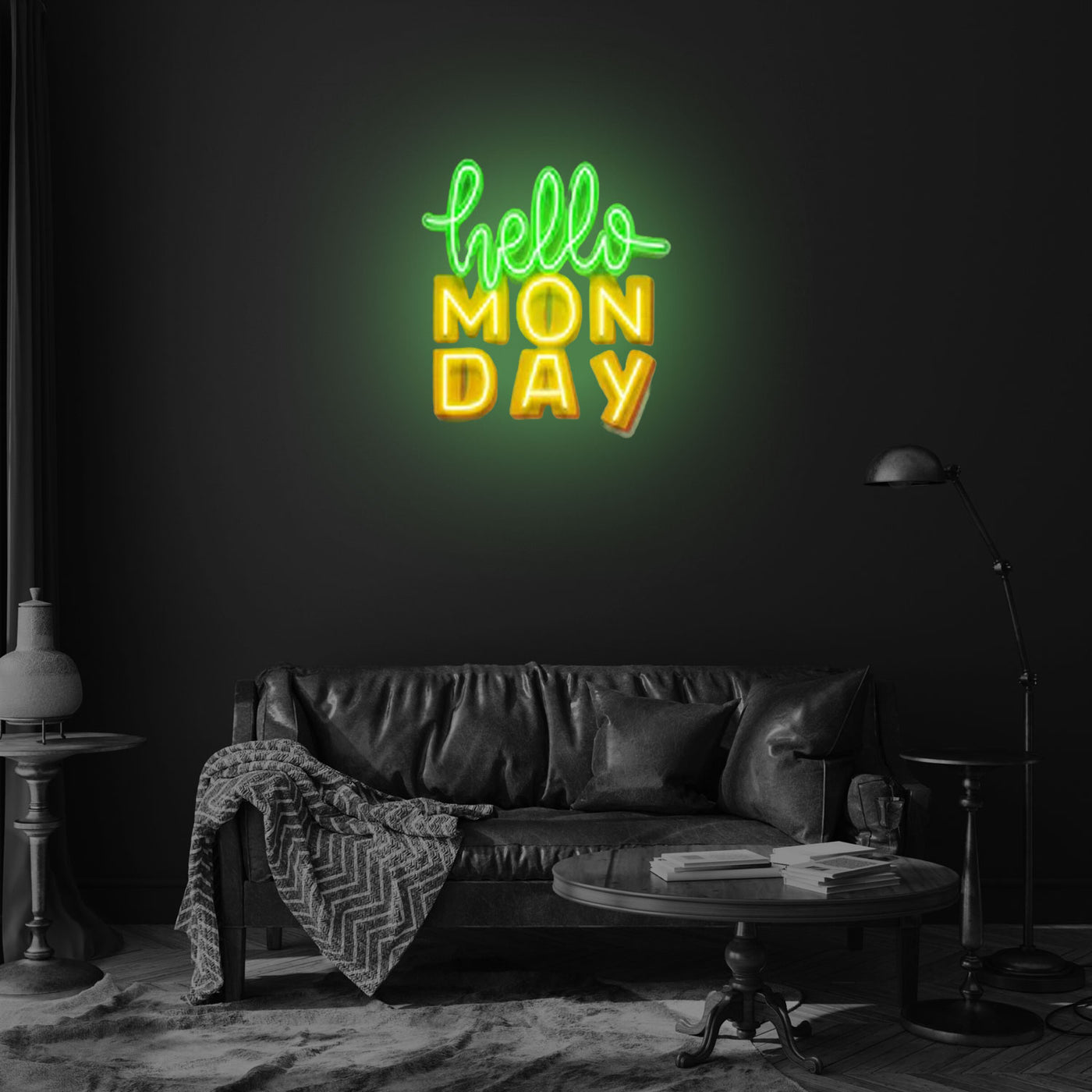 Hello Moon Boy LED Neon Sign Light Pop Art