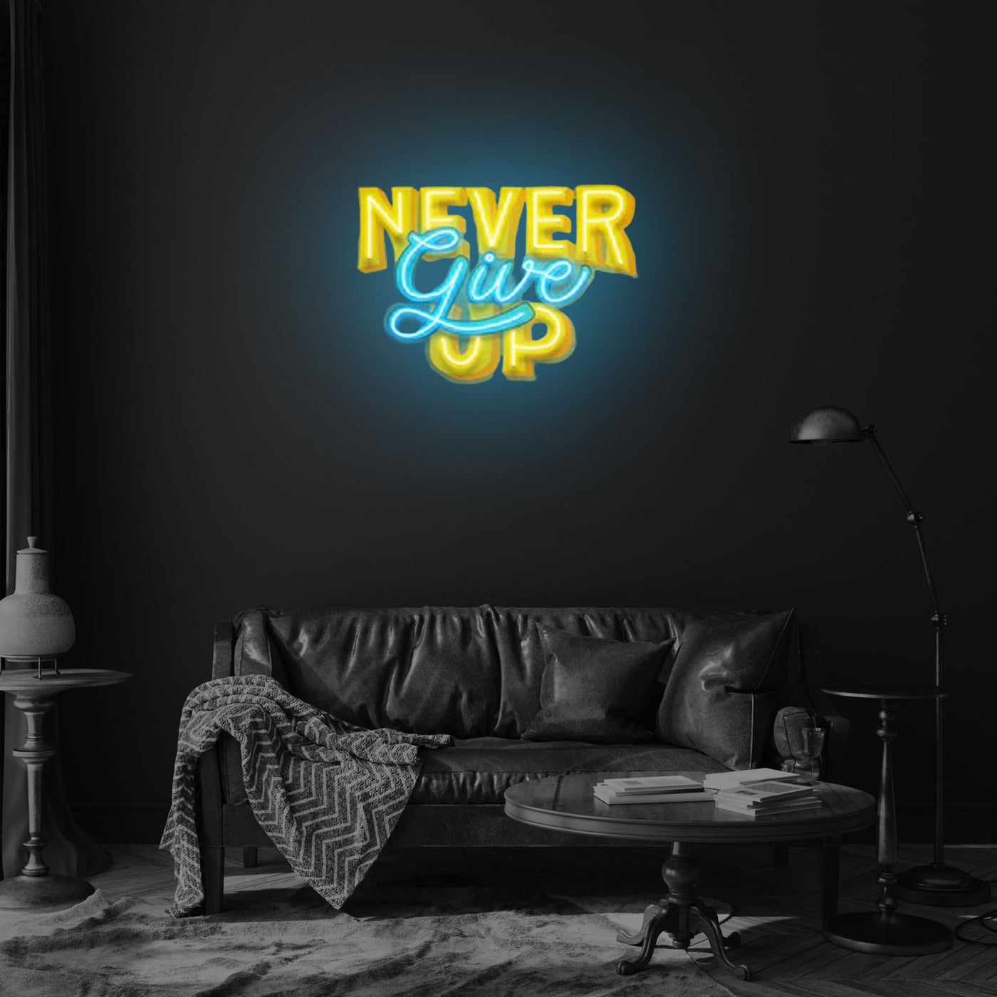 Never Give Up LED Neon Sign Light Pop Art