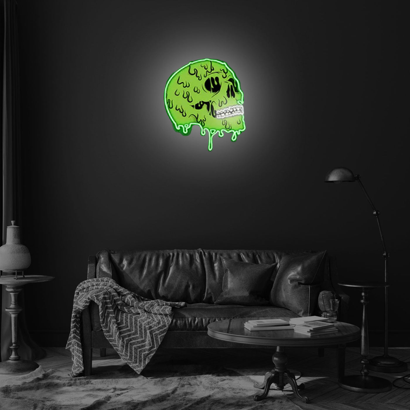 a Skull zombie Neon Sign x Acrylic Artwork