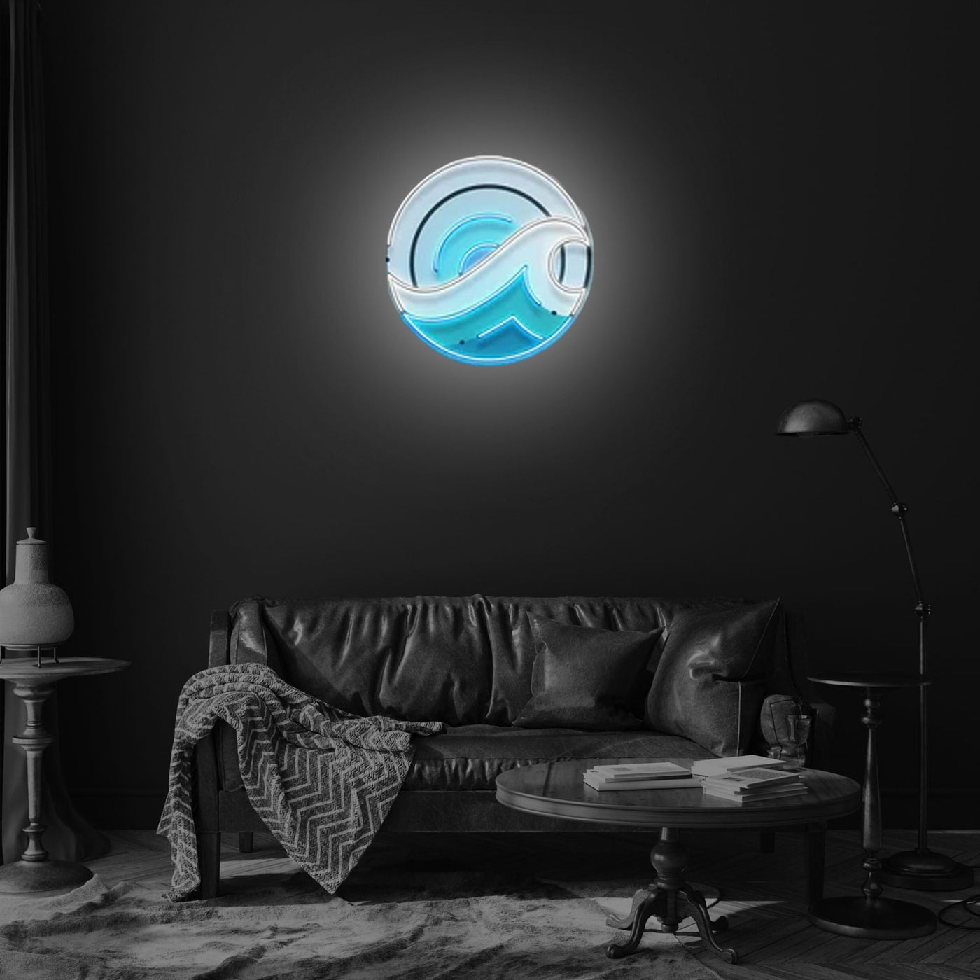 Wave Circle Led Neon Acrylic Artwork
