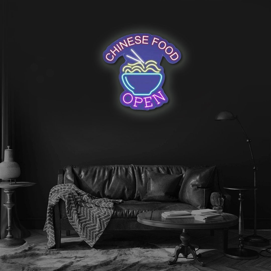 Chinese Food Open Neon Sign