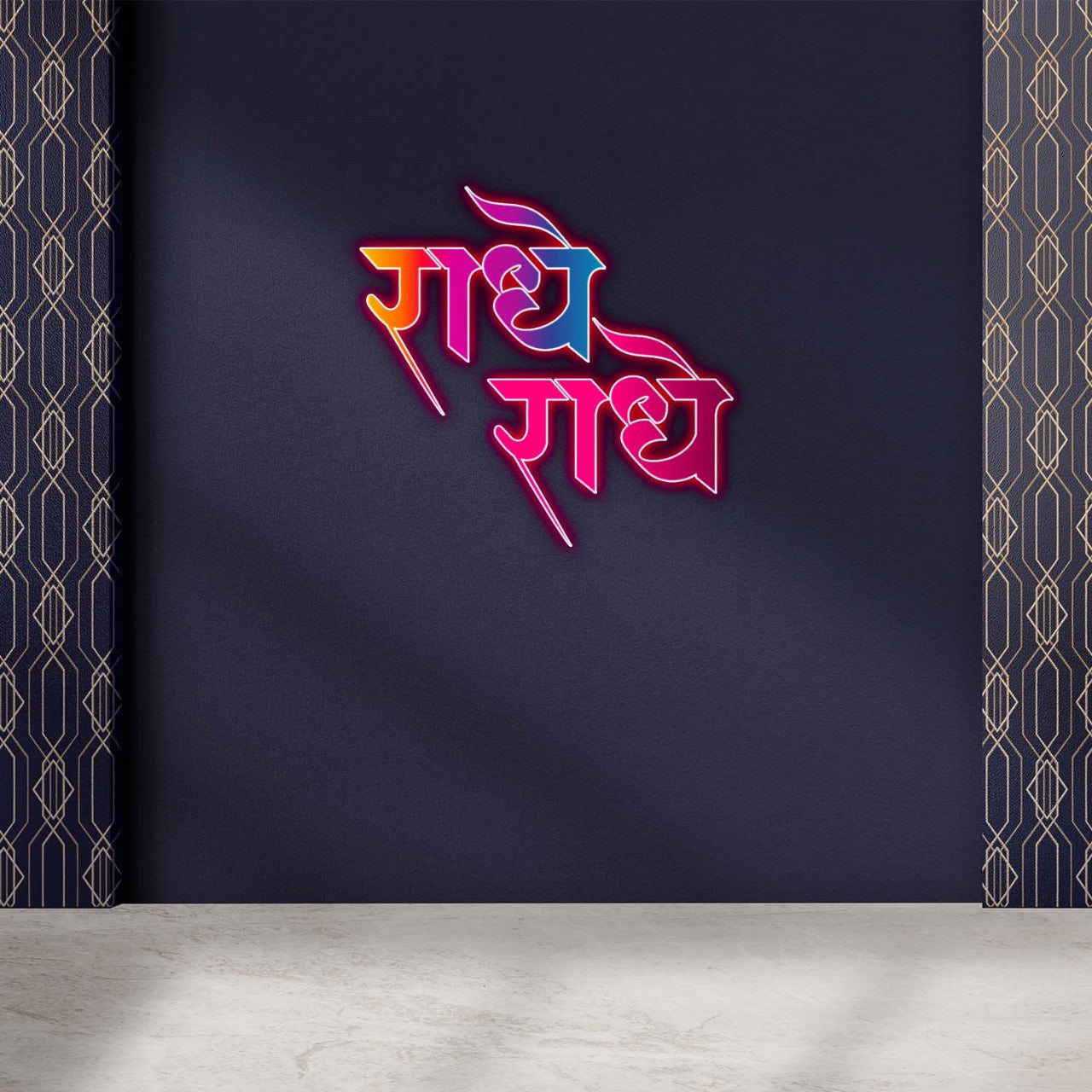 Radhe Radhe Text Neon Sign LED Light