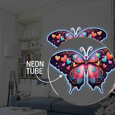 COLORFUL BUTTERFLY NEON LIGHT POTRAIT